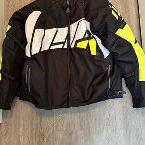 Icon Black and Yellow Motorcycle Jacket with armor
